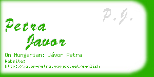 petra javor business card